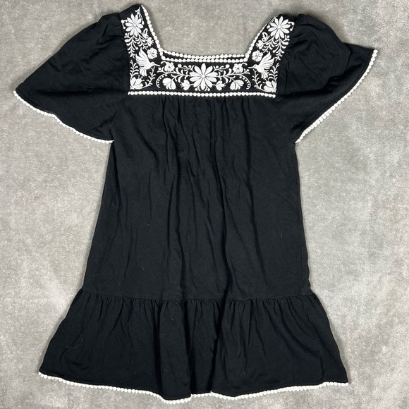 Kate Spade Dress Womens Small Black Broome Street Embroidered Boho Whimsical - Picture 4 of 9